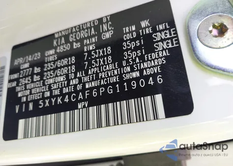 2023 Kia Sportage Sx из США, поврежденный, VIN 5XYK4CAF6PG119046